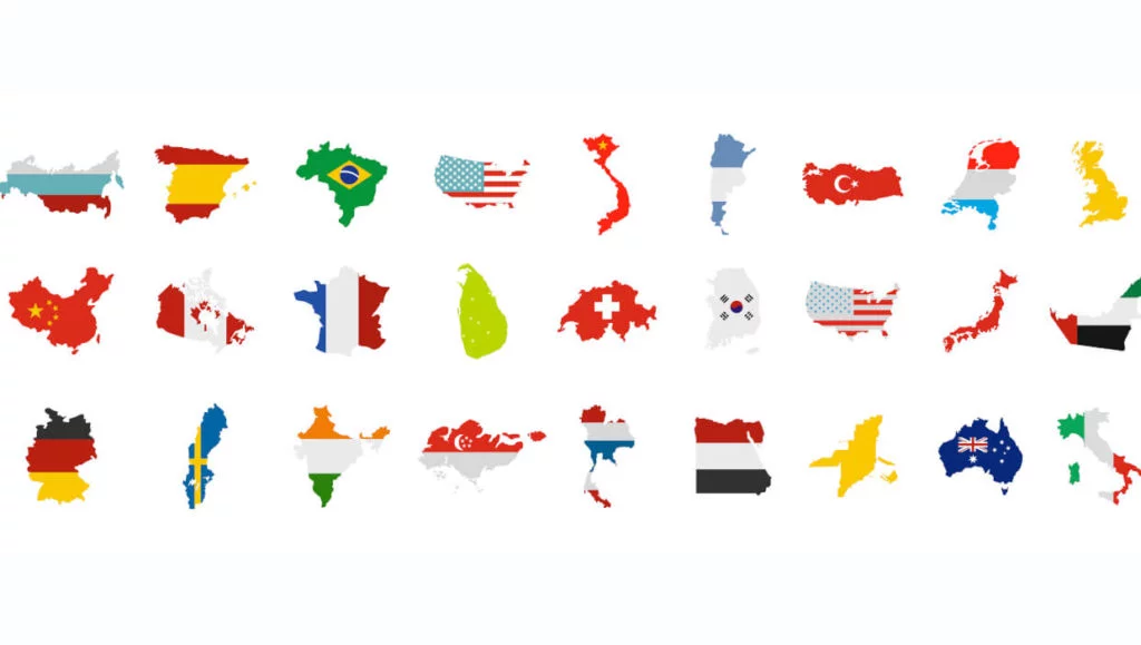 Nomes dos países em Inglês